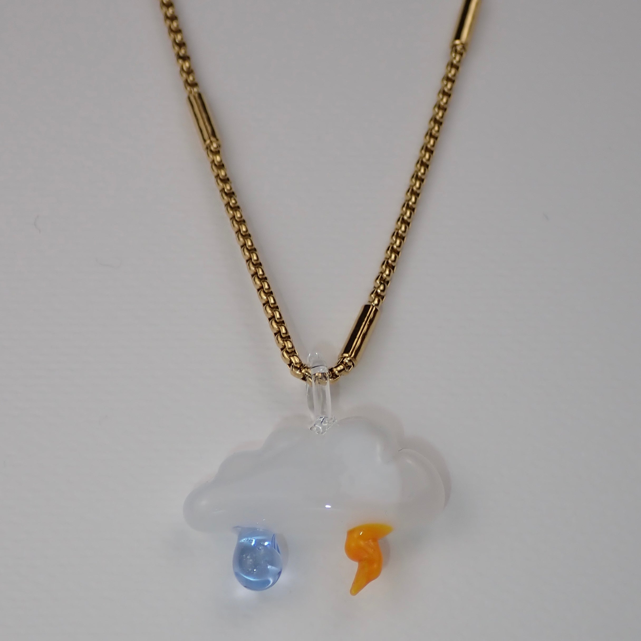 WOW Nuvola con Fulmine charm in vetro di Murano