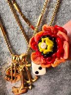 Collana Papavero charm in vetro di Murano
