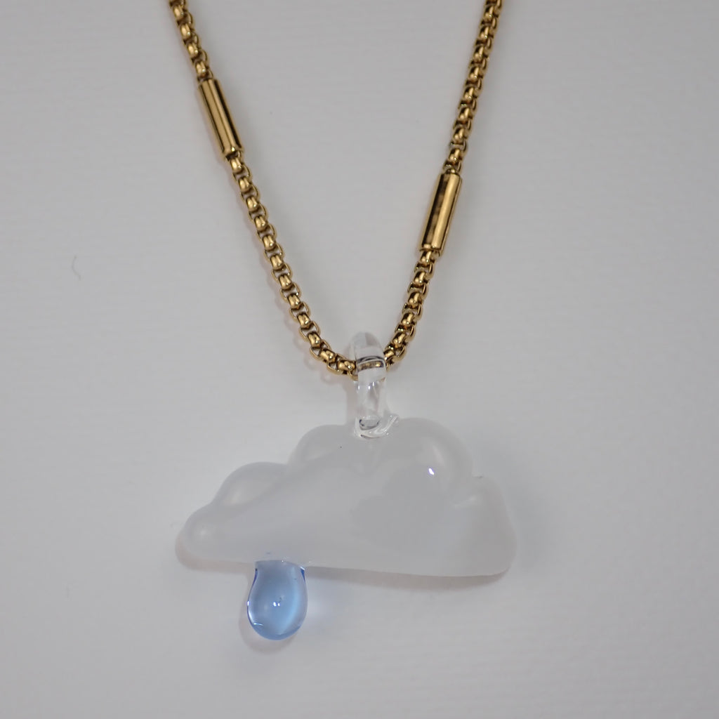 WOW Nuvola con Pioggia charm in vetro di Murano