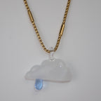 WOW Nuvola con Pioggia charm in vetro di Murano