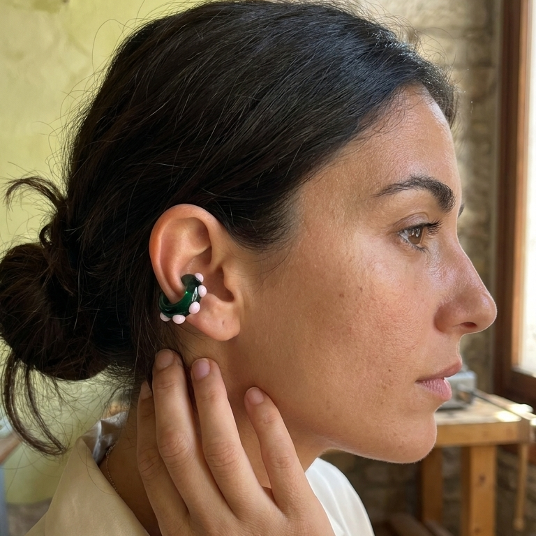 MAXI Earcuffs Babol vetro di Murano