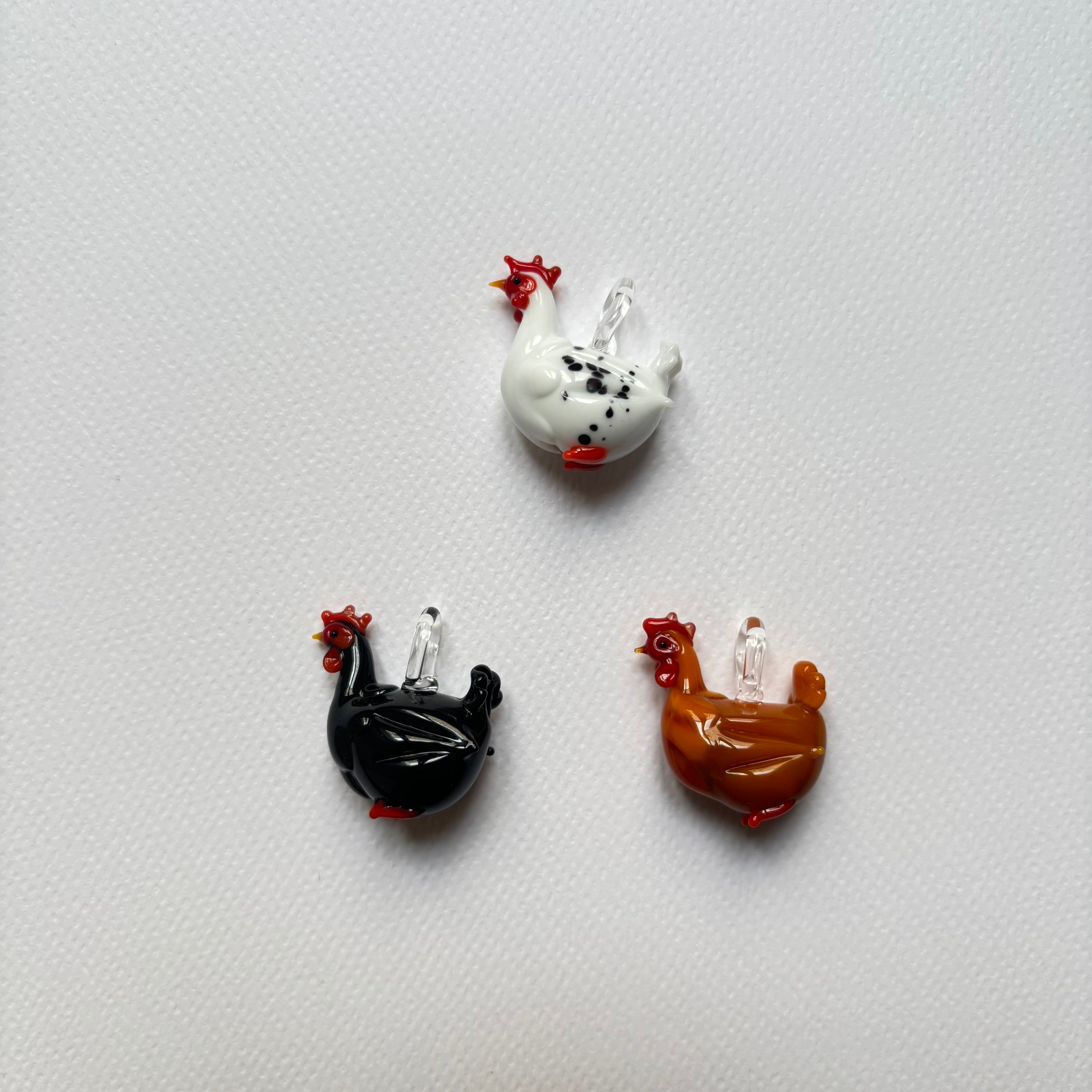 WOW Gallina charm in vetro di Murano