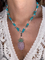 WOW ANANAS ROSA charm in vetro di Murano