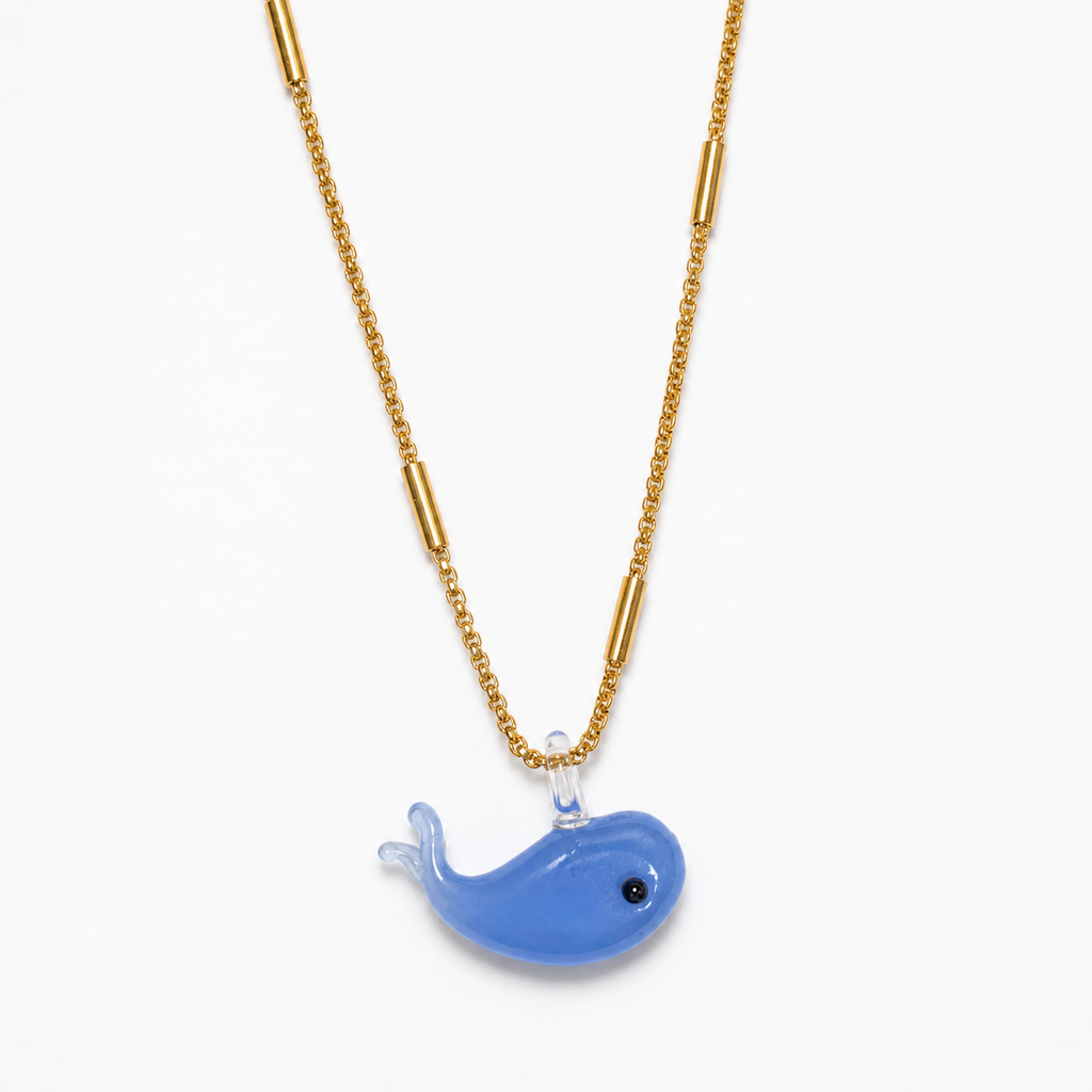 WOW Balena charm in vetro di Murano