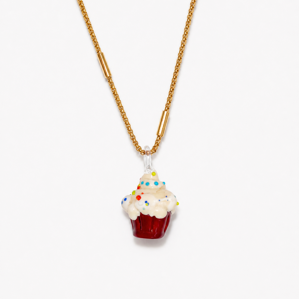 WOW CupCake charm in vetro di Murano