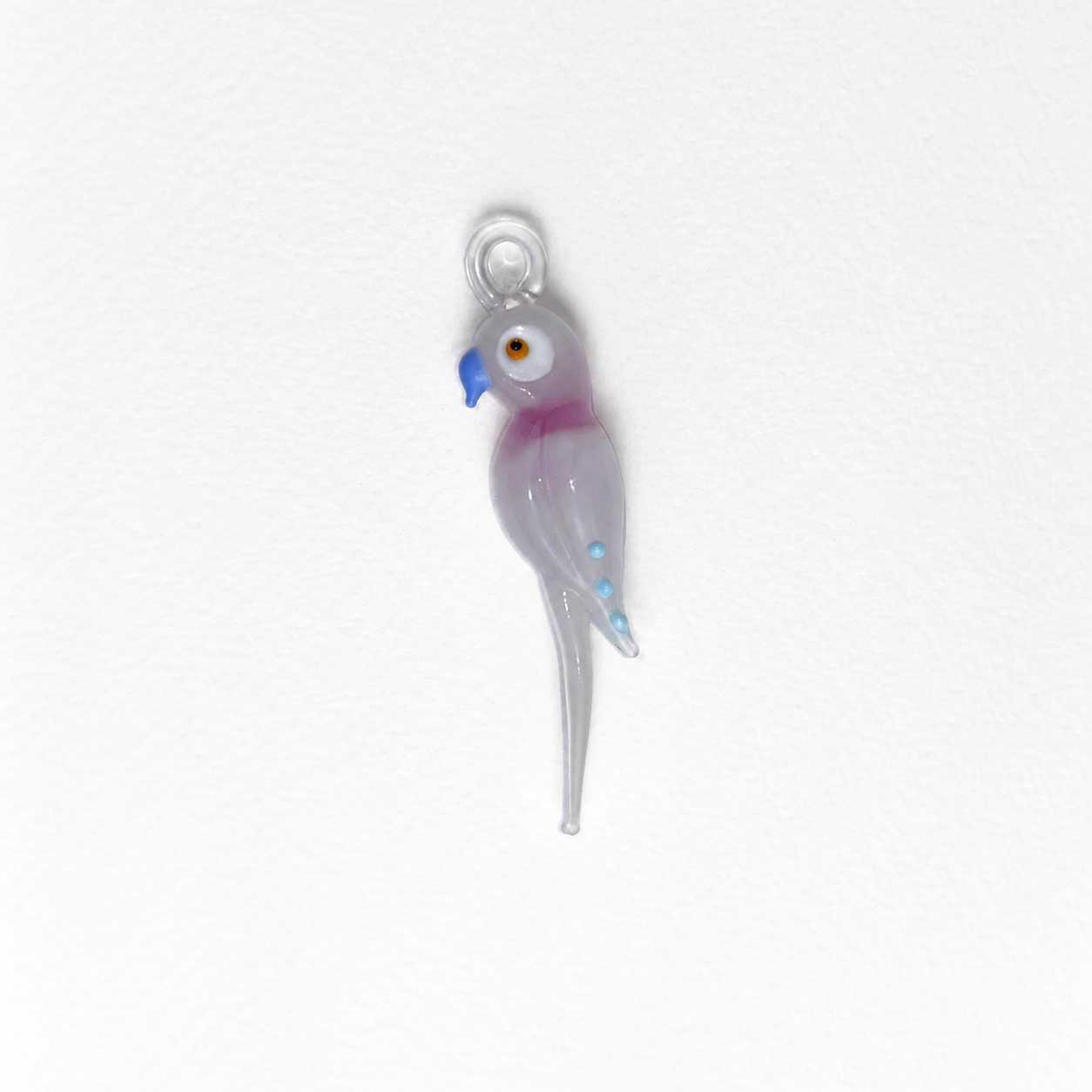 WOW PAPPAGALLO ROSA charm in vetro di Murano