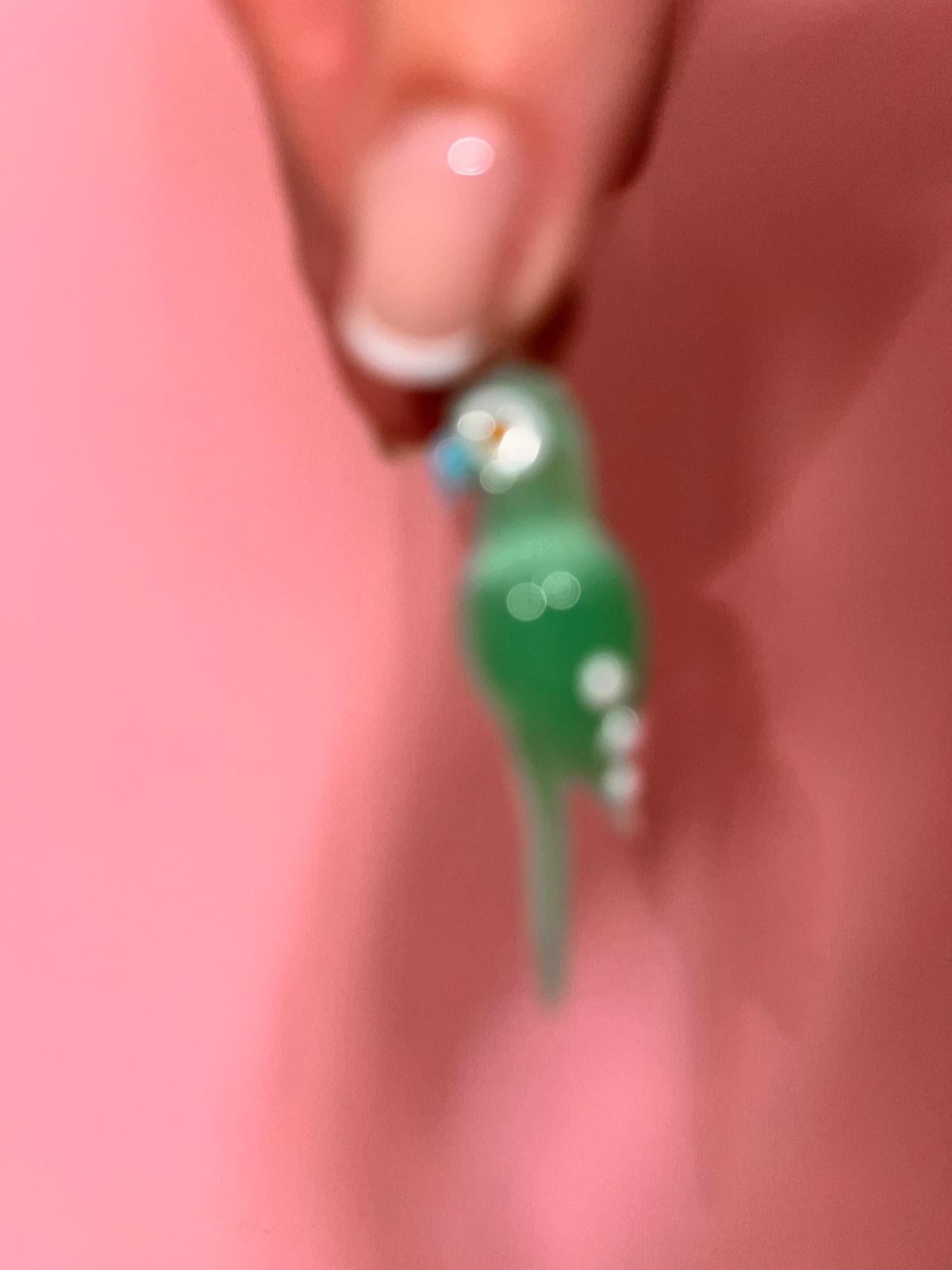 WOW PAPPAGALLO VERDE charm in vetro di Murano