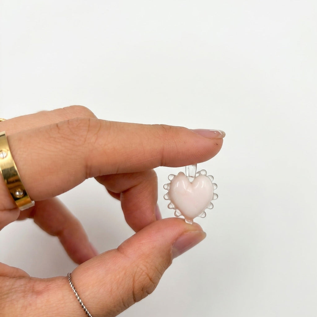 Wow Cuore charm in vetro di Murano