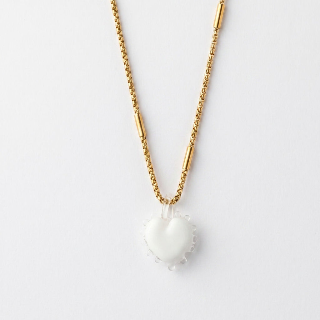 Wow Cuore charm in vetro di Murano