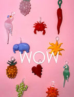 WOW ANANAS ROSA charm in vetro di Murano