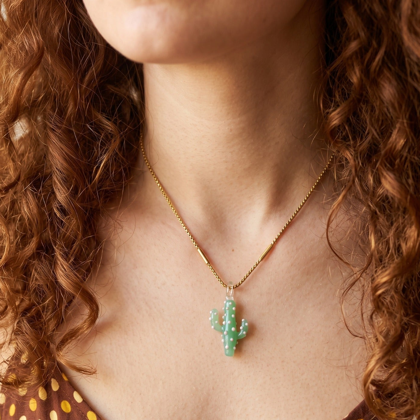 Wow Cactus charm in vetro di Murano