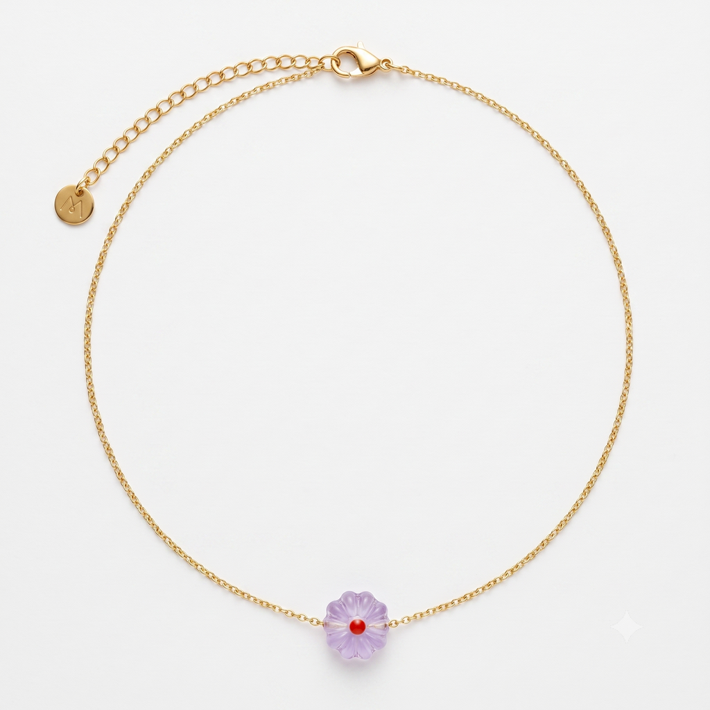 Collana Veneziana Fiore Candy in vetro di Murano