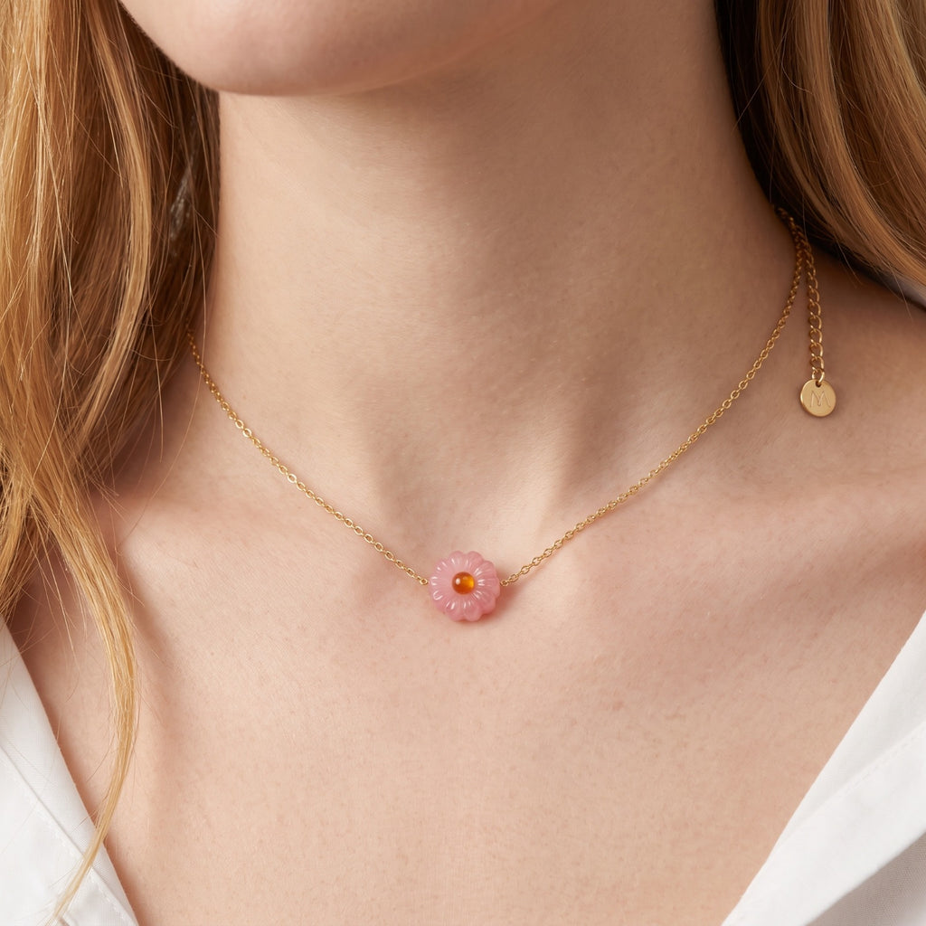 Collana Veneziana Fiore Candy in vetro di Murano