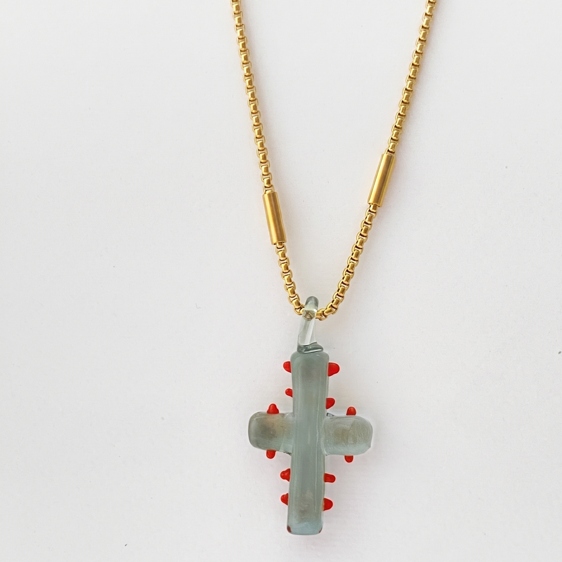 WOW Croce charm in vetro di Murano