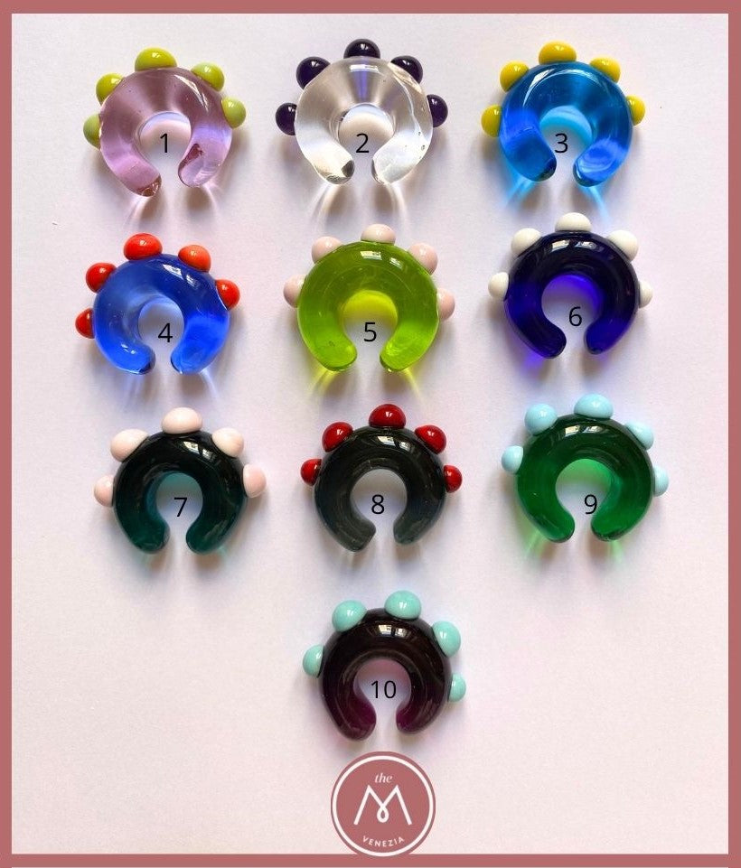 MAXI Earcuffs Babol vetro di Murano