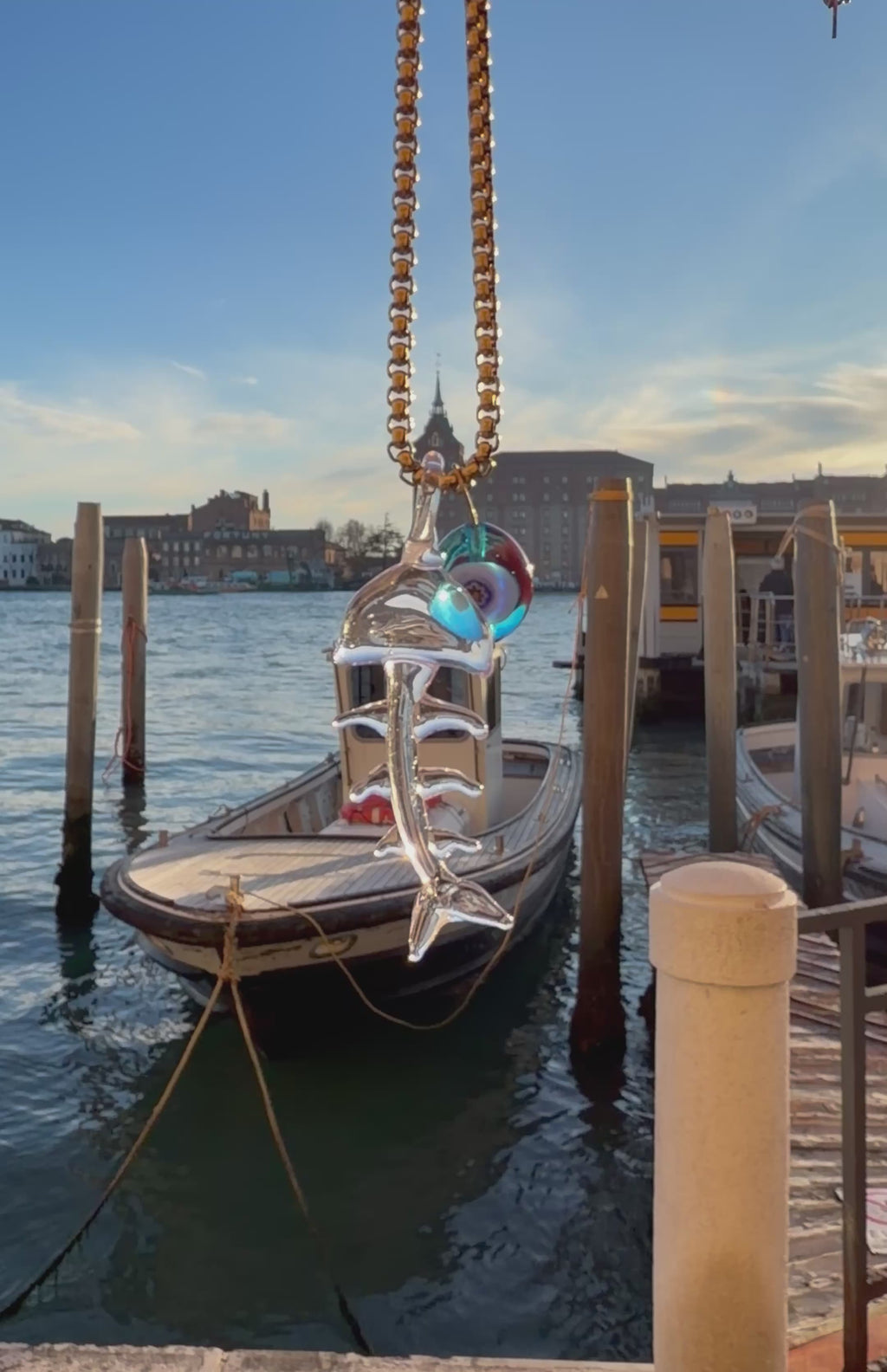 WOW Lisca di pesce charm in vetro di Murano