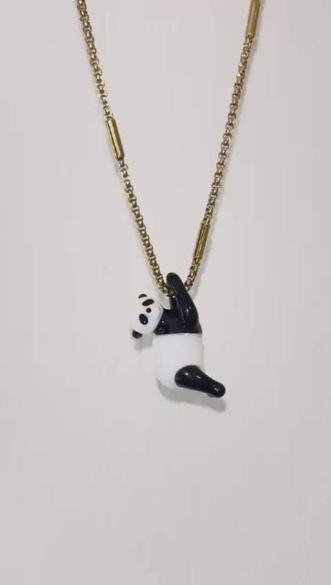 WOW Panda charm in vetro di Murano
